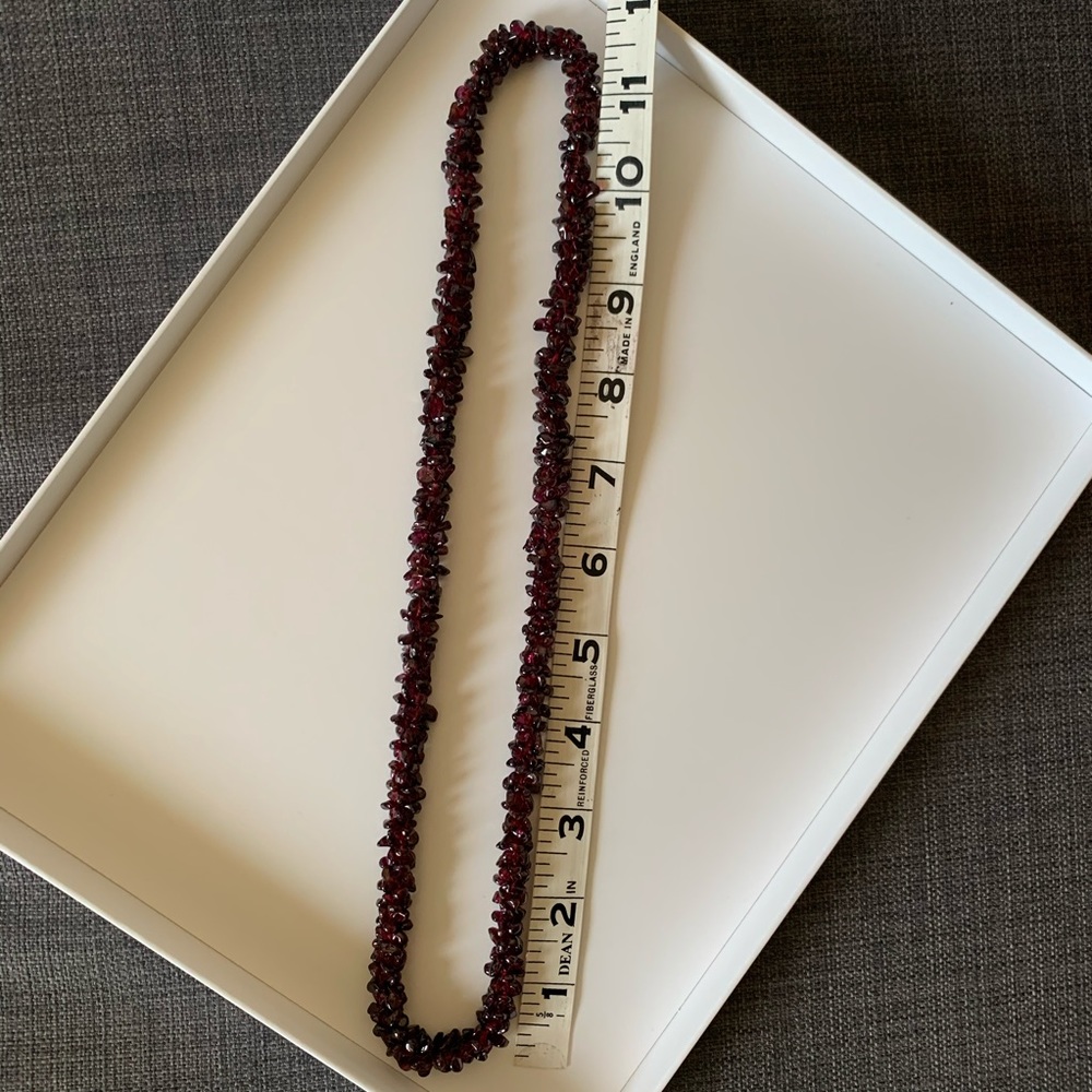 Vintage  heavy beaded red wine garnet necklace.